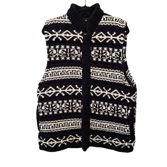 CLAIBORNE Vest Polyester Fleece Lined Acrylic Blend Chunky Knit Sweater Vest XL - Picture 1 of 6